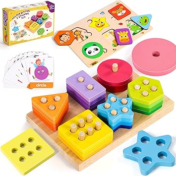Subtail Juguetes Montessori Educativos - Juegos Sensoriales - Juguetes Clasificadores y Apilables, Regalo Bebes y Niños de 1 a 3 Años